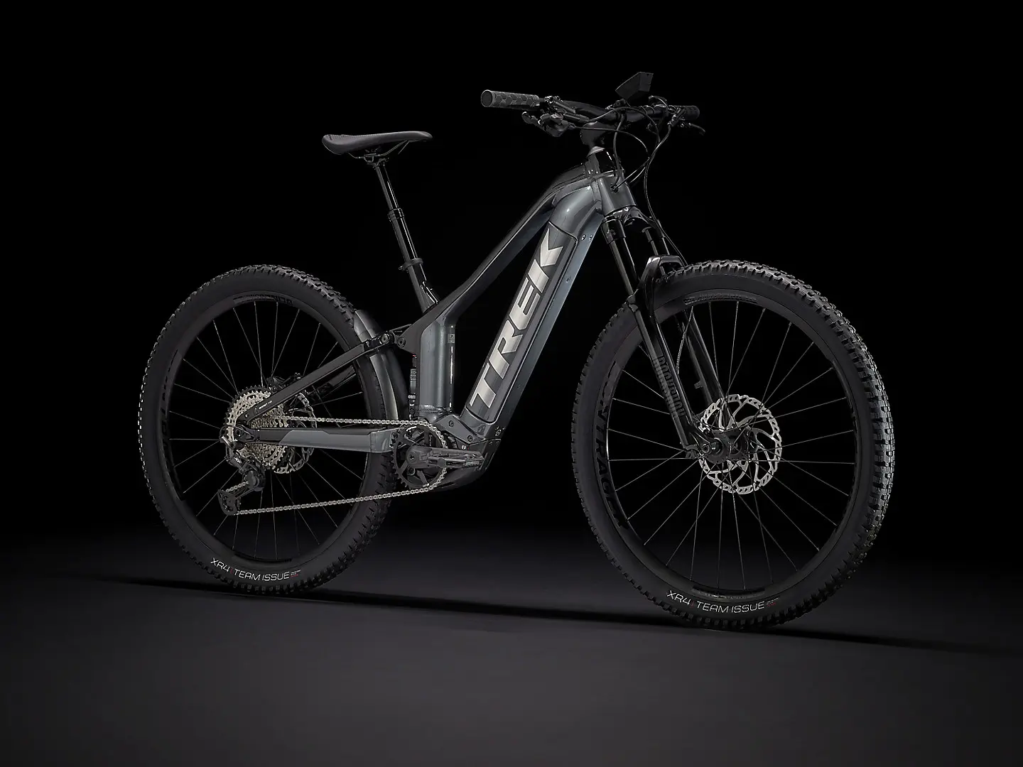 Trek Powerfly FS 7 (Lithium Grey/Trek Black) black background
